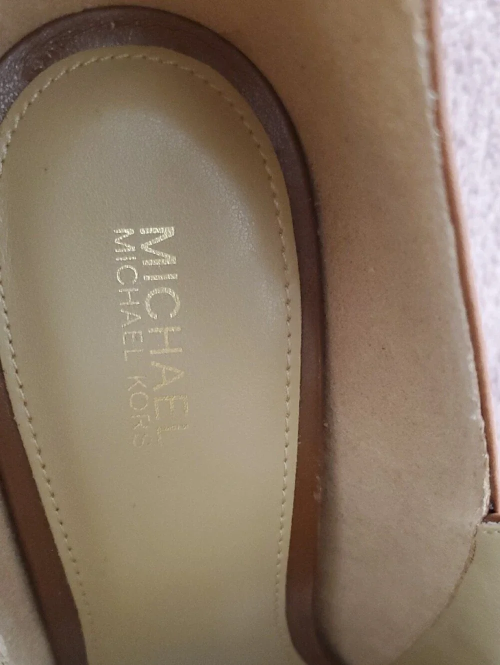 MICHAEL Michael Kors Peep-Toe Ankle Booties with Gold Buckle